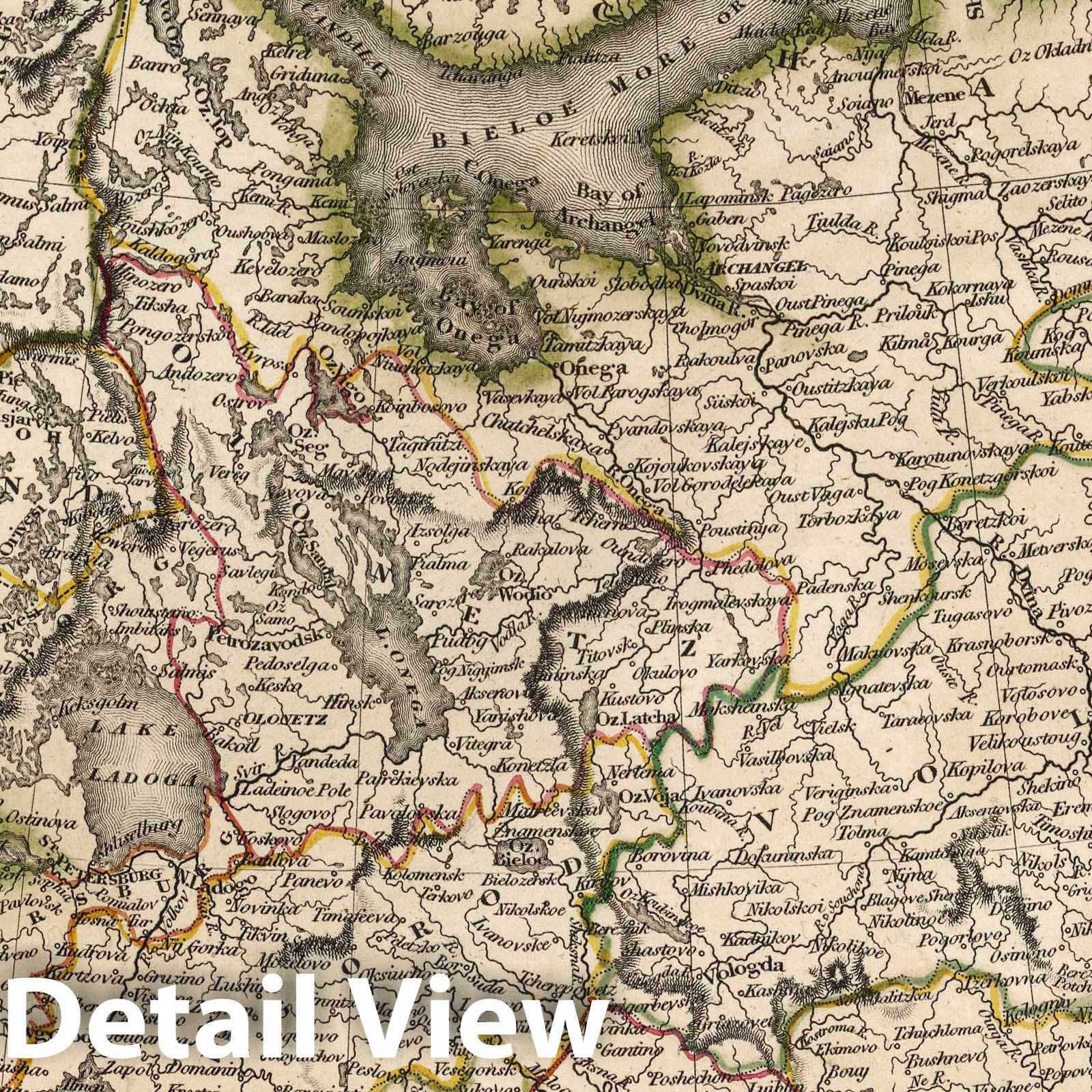 Russia in Europe, North Part - River Map, 1817 - Arrowsmith Atlas Print