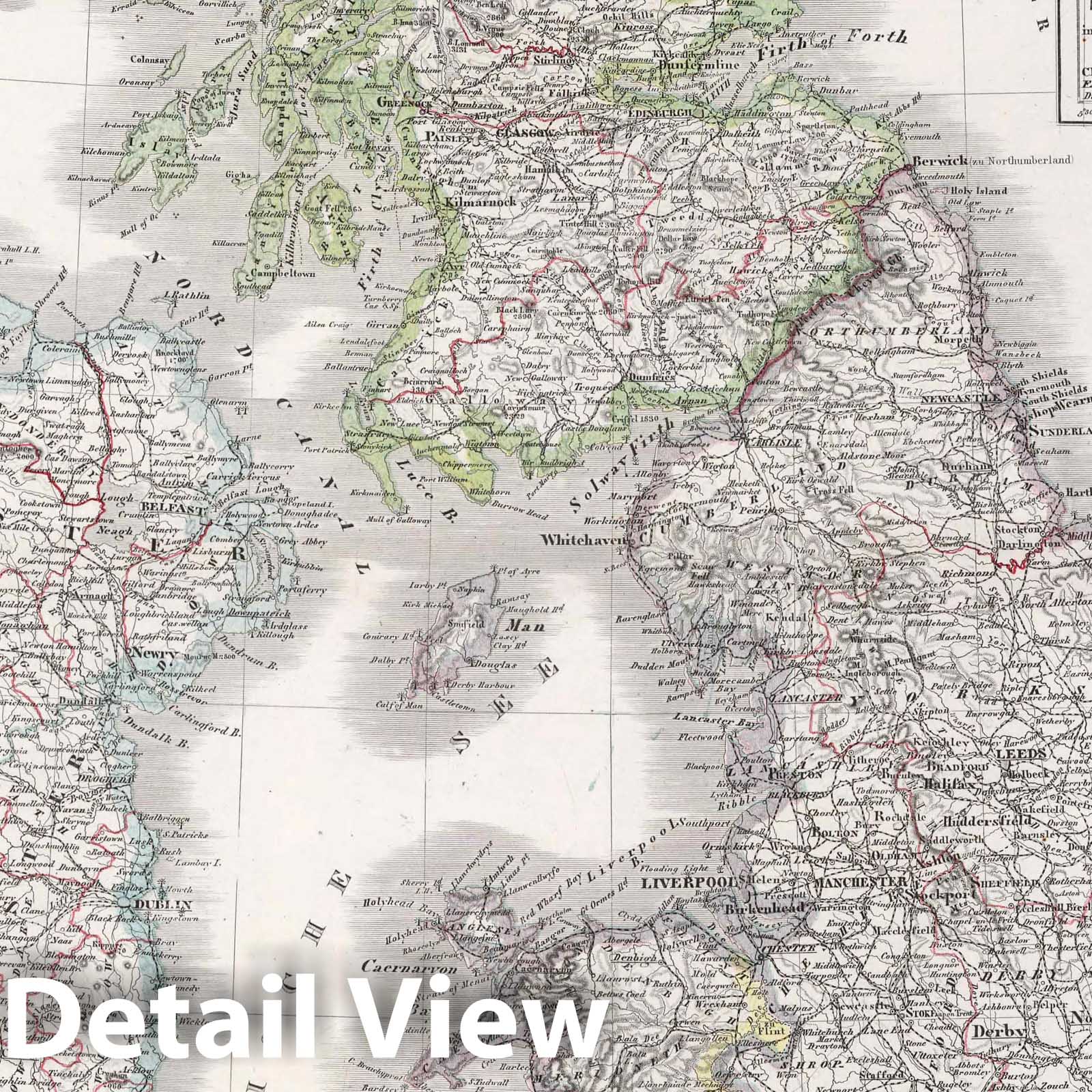Historic Map : 1875 British Isles, Great Britain and Ireland. - Vintage Wall Art