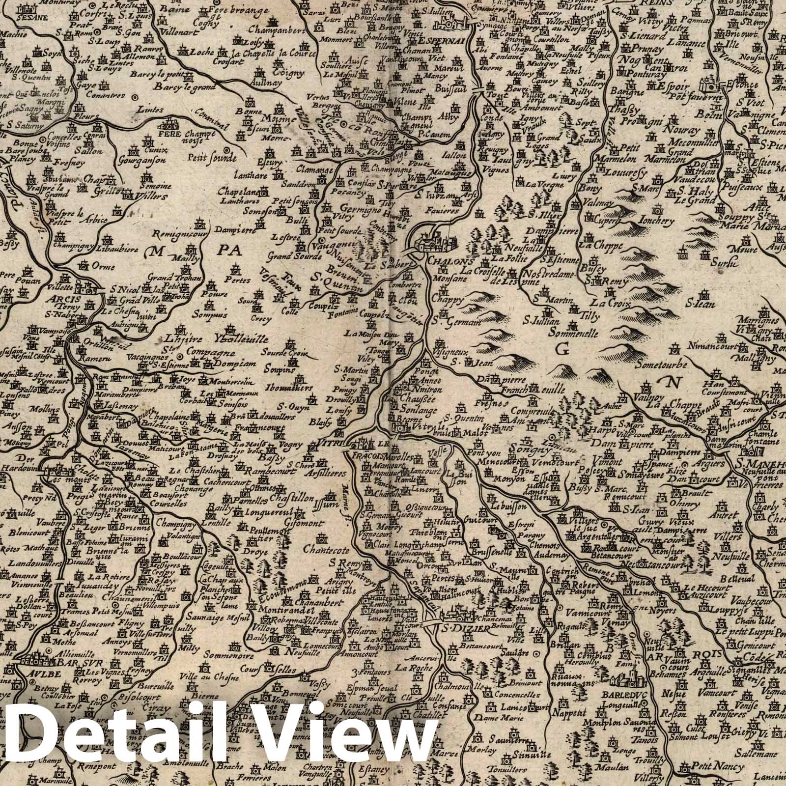 Champagne, France 1616 - Historical Map Reproduction