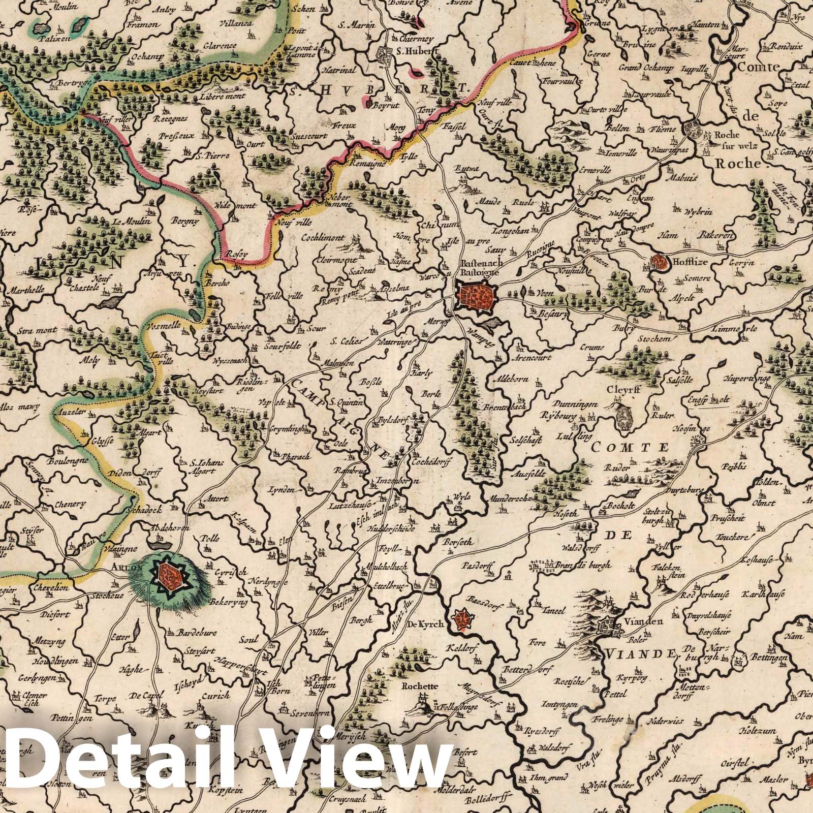 Luxembourg, 1682 - Historical Map Print by Frederick de Wit