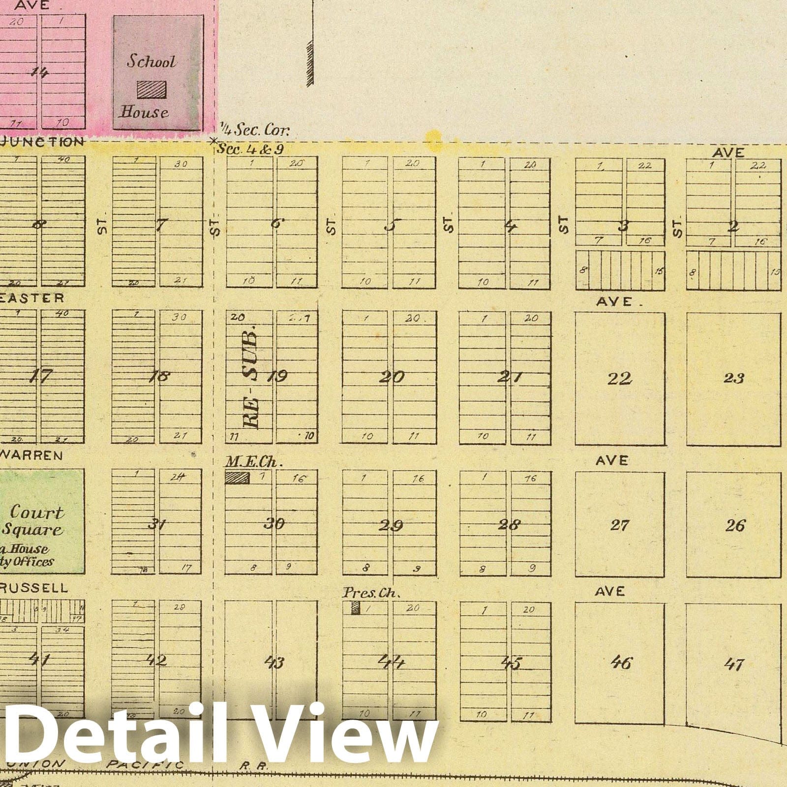 Wa-Keeney, Trego County, Kansas - Military Map, 1887 - Historical Map Print