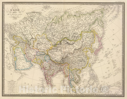 Historic Map : 1845 L'Asie. - Vintage Wall Art