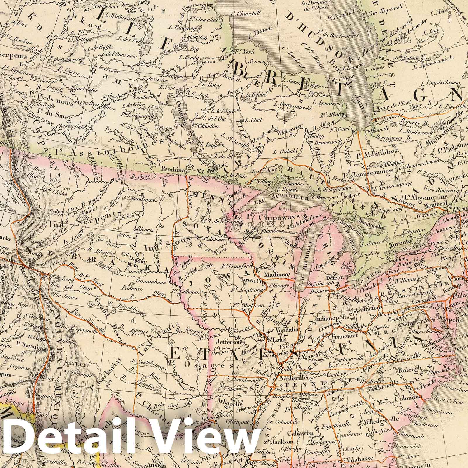 North America 1849 Historical Map Print