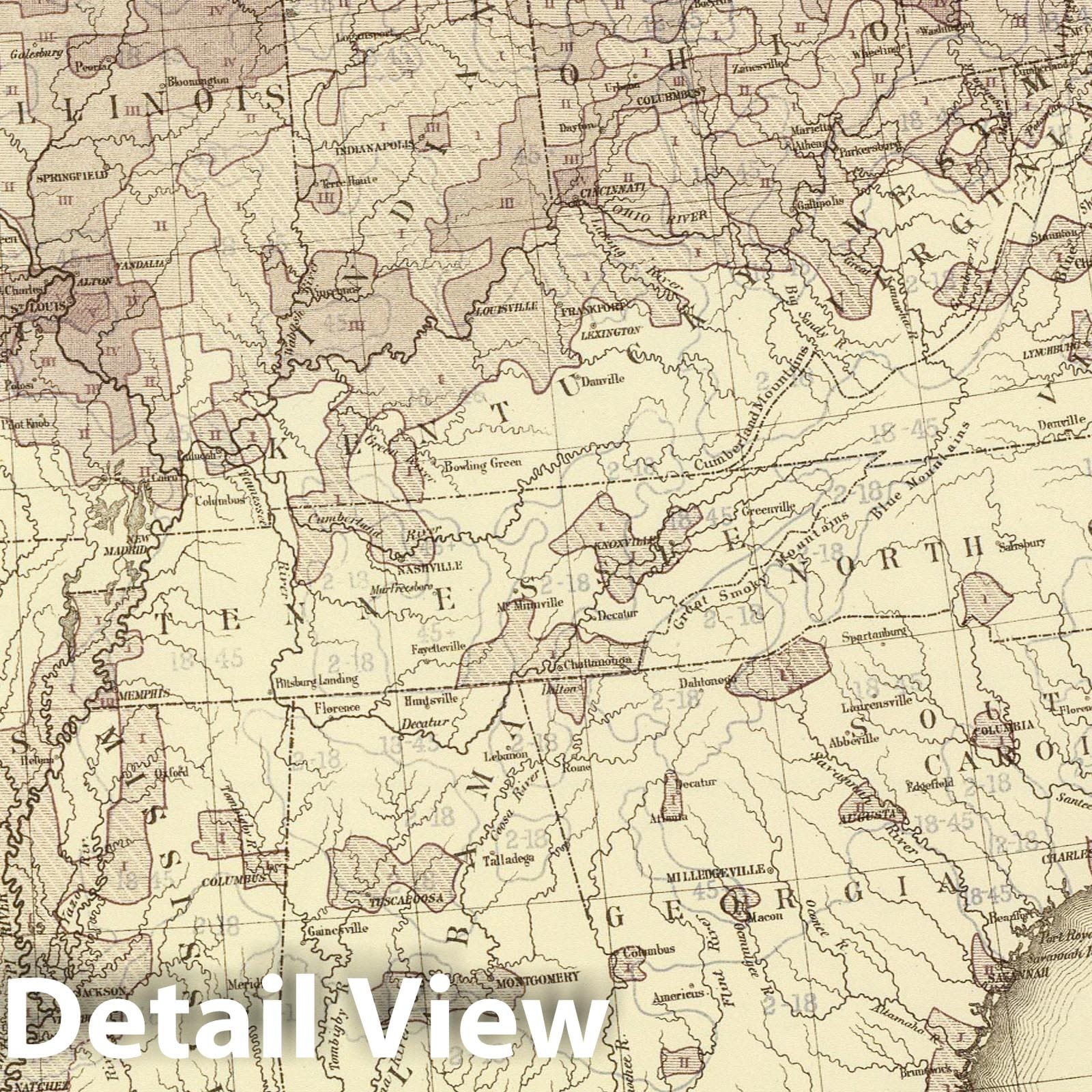 United States - Foreign Population Distribution, 1874 Historical Map Print