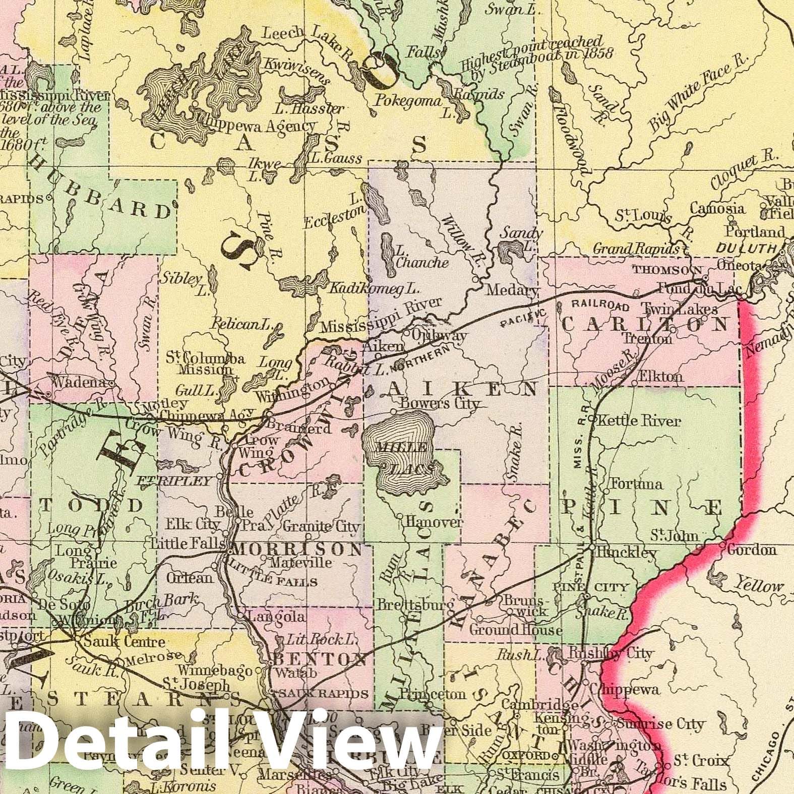 Historic Map : 1890 Minnesota. - Vintage Wall Art