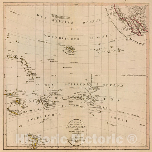 Historic Map : 1803 3. Atlas des ganzen Erdkreises. - Vintage Wall Art