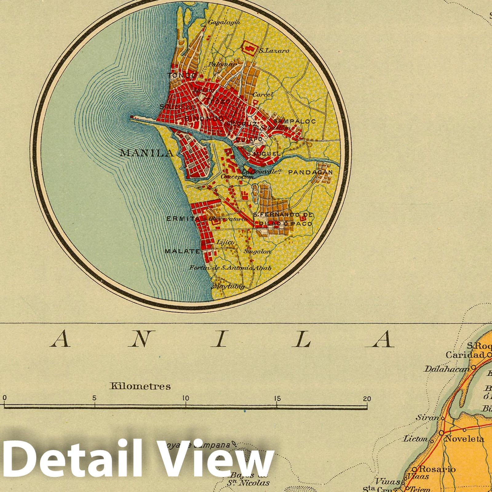 Manila Bay, Philippines 1899 - Historical Map Print