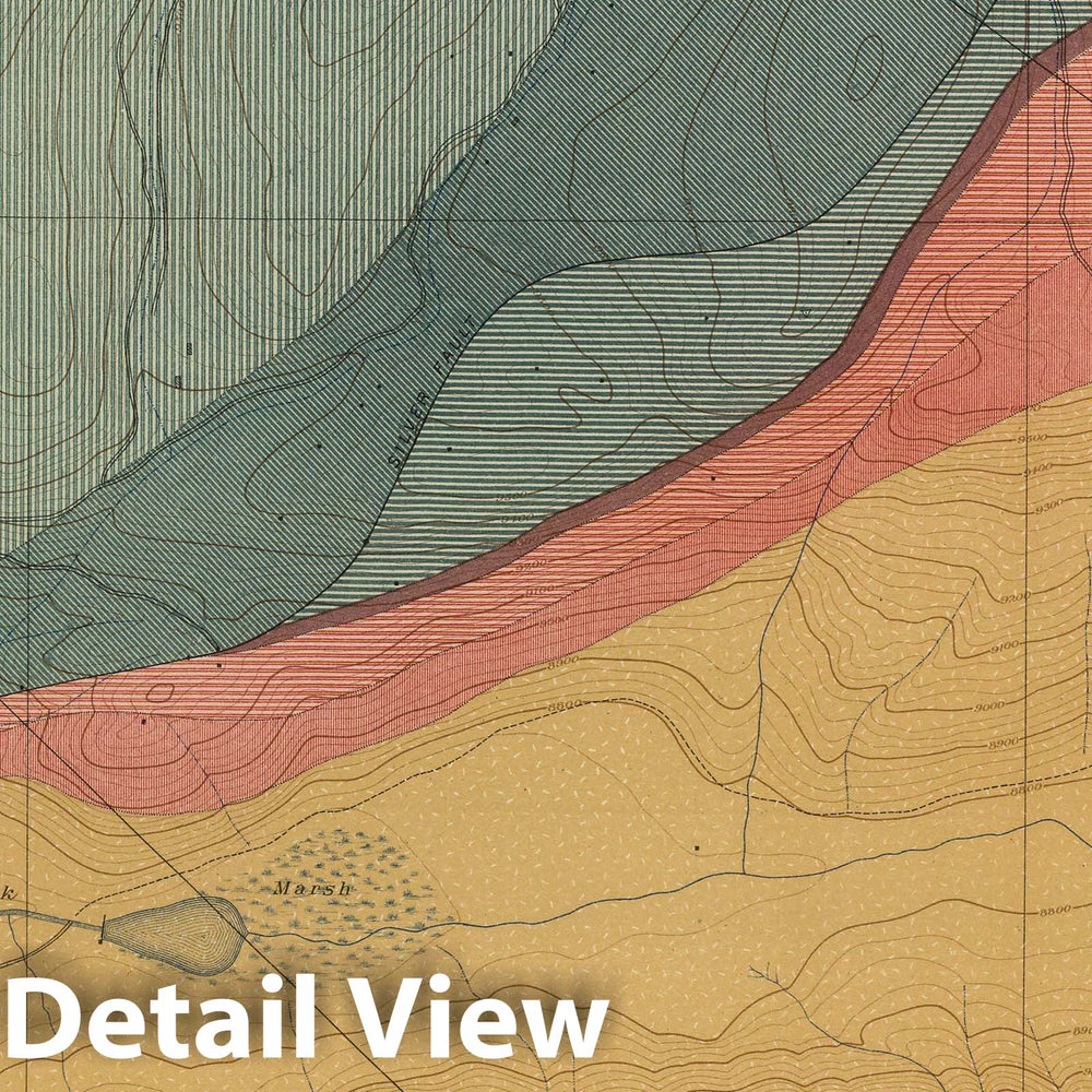 Historic Map : Geologic Atlas - 1898 Hunter Park Special Sheet. - Vintage Wall Art