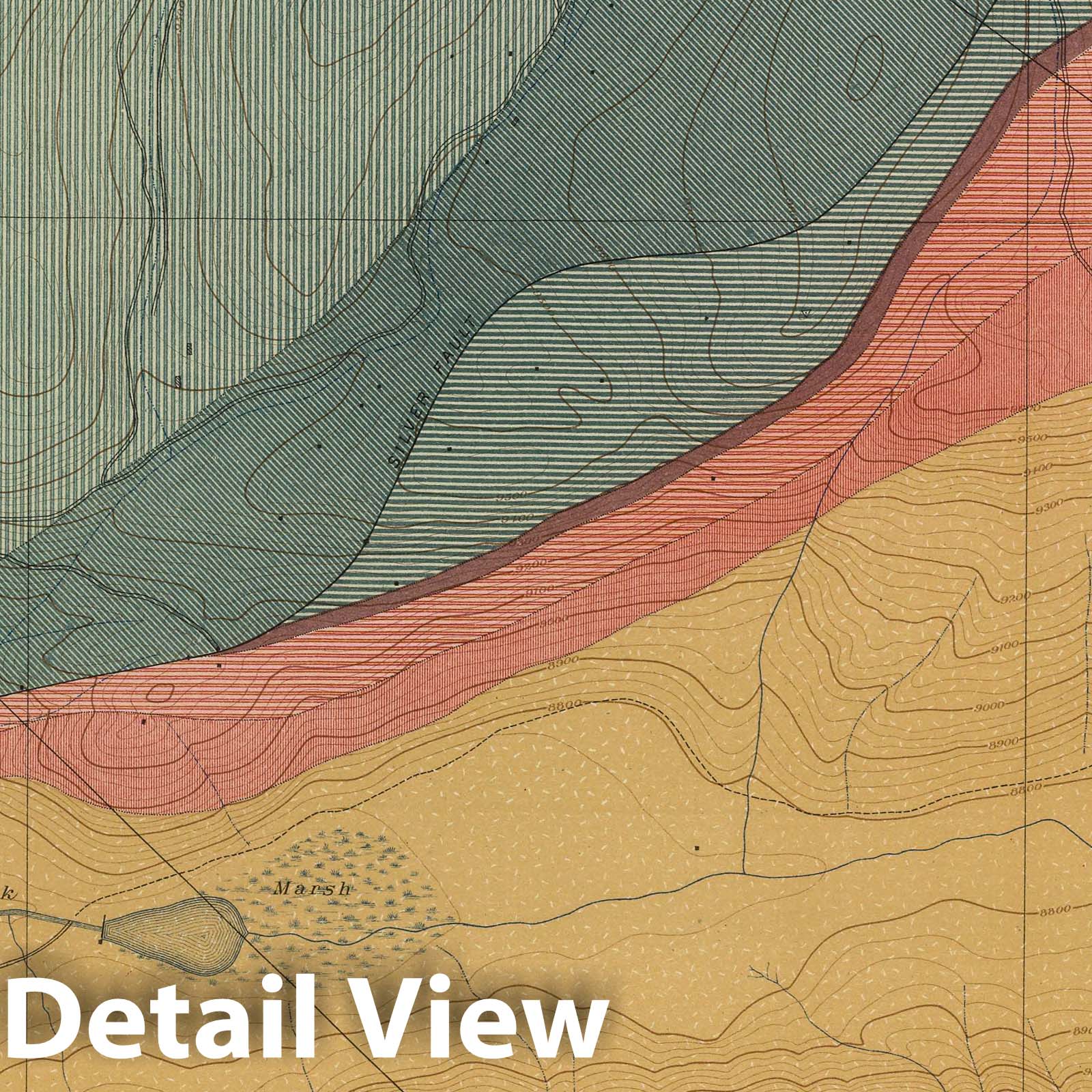 Aspen District - Geologic Map, 1898 - Historical Map Print