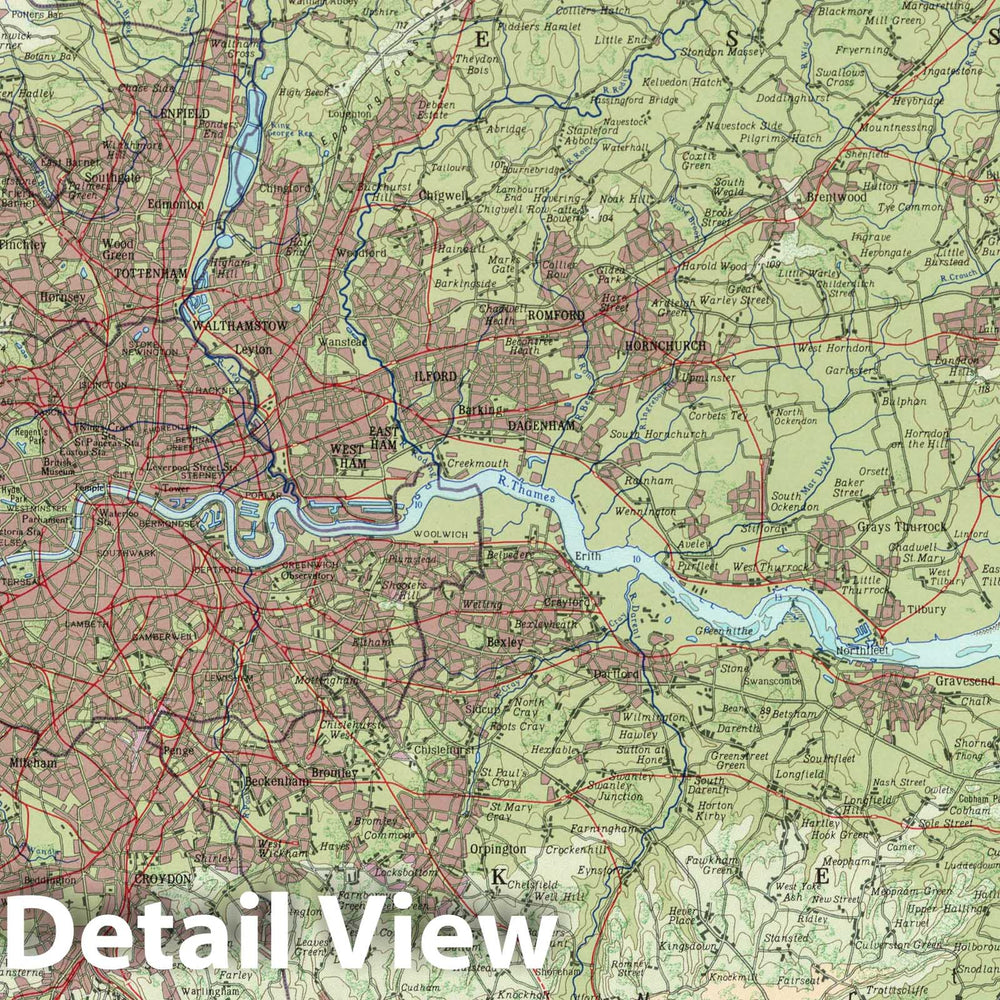 Historic Map : 1967 60. London. The World Atlas. - Vintage Wall Art