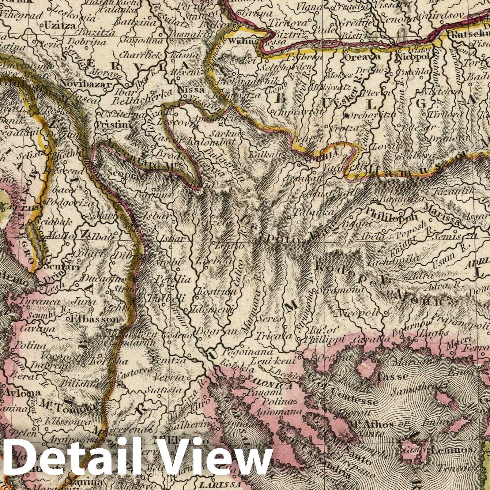 Turkey in Europe - River Map, 1817 - Arrowsmith Atlas Print