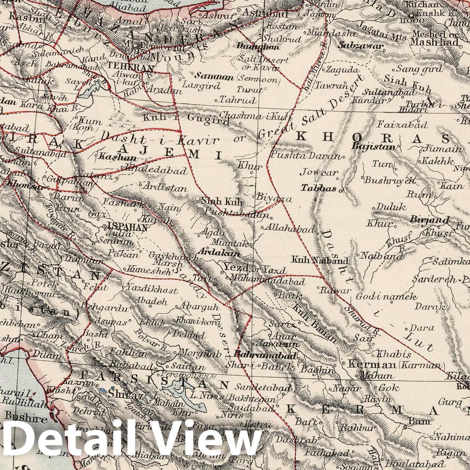 Persia - Physical Map, 1906 - Historical Map Print