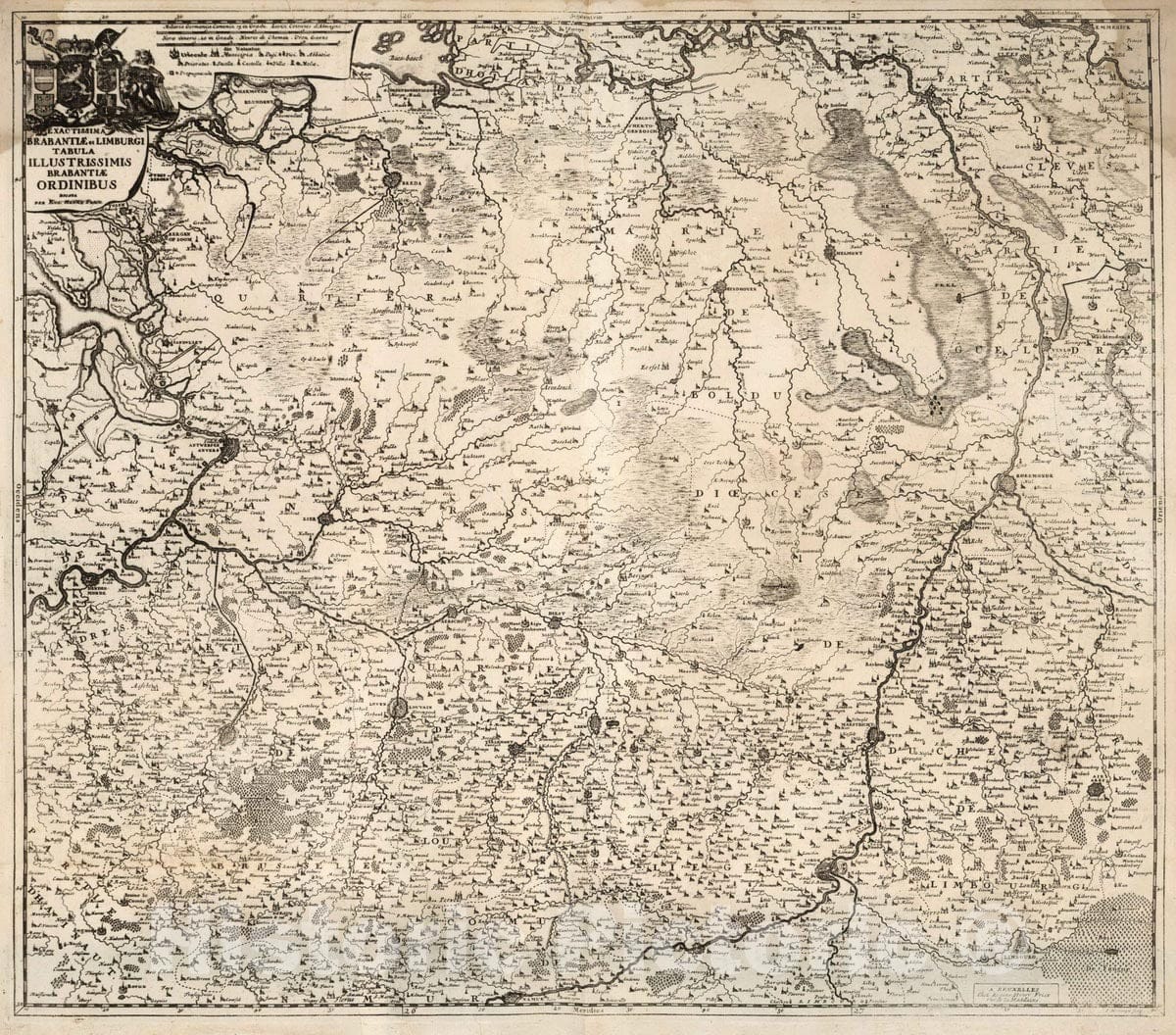 Historic Map : Belgium, 1727 25. Carte Generale de Brabant. , Vintage Wall Art