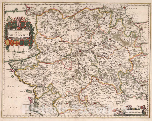 Historic Map : Orleanais , France 1682 Gouvernement General du Pays Orleanois. , Vintage Wall Art