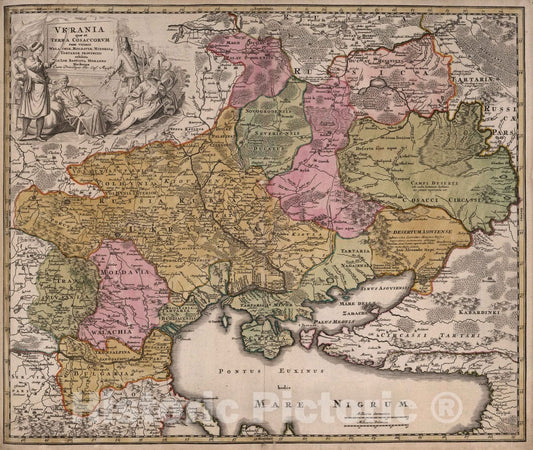 Historic Map : Russia, 1788 Ukrania que et Terra Cosaccorum. , Vintage Wall Art