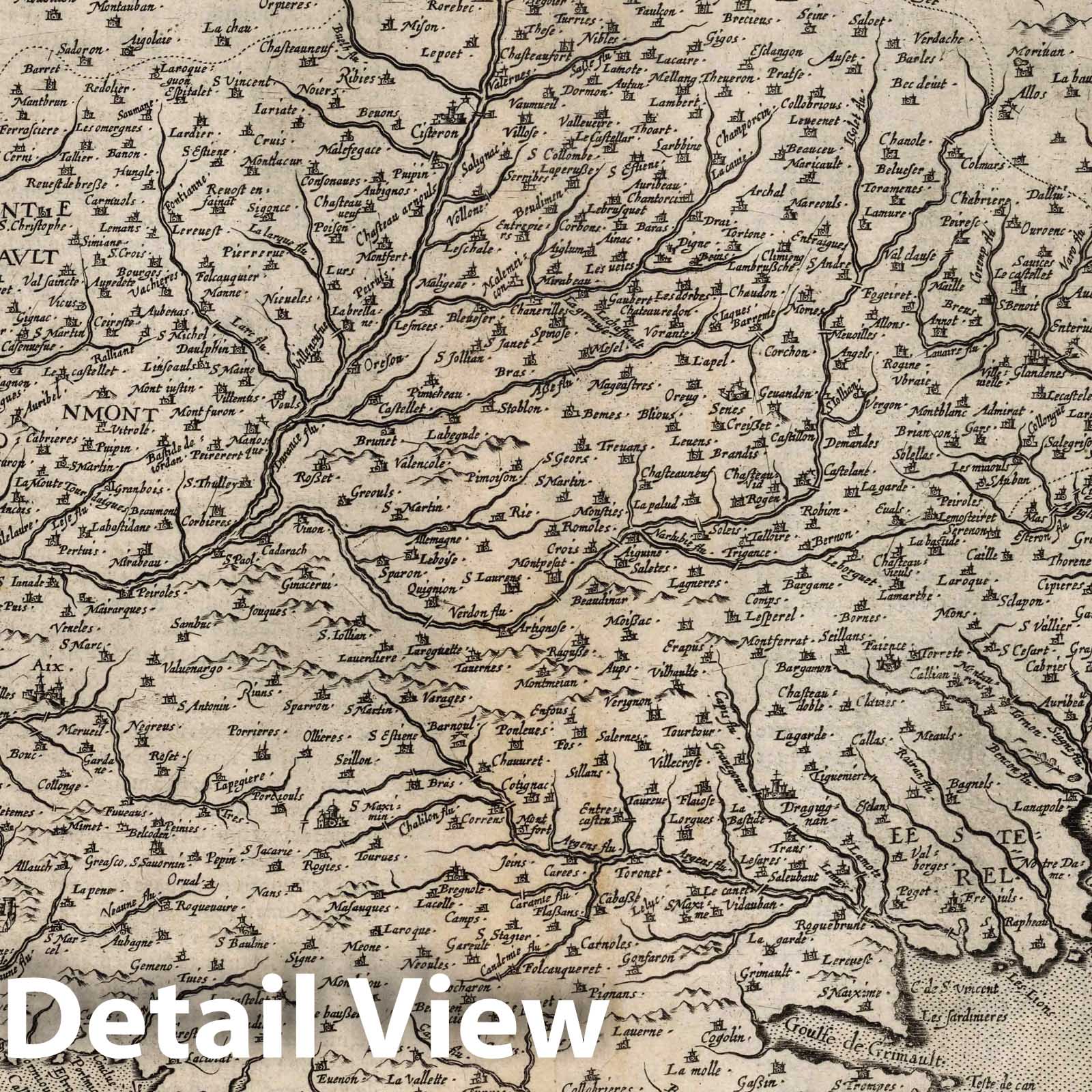 Provence, France 1632 Historical Map Print
