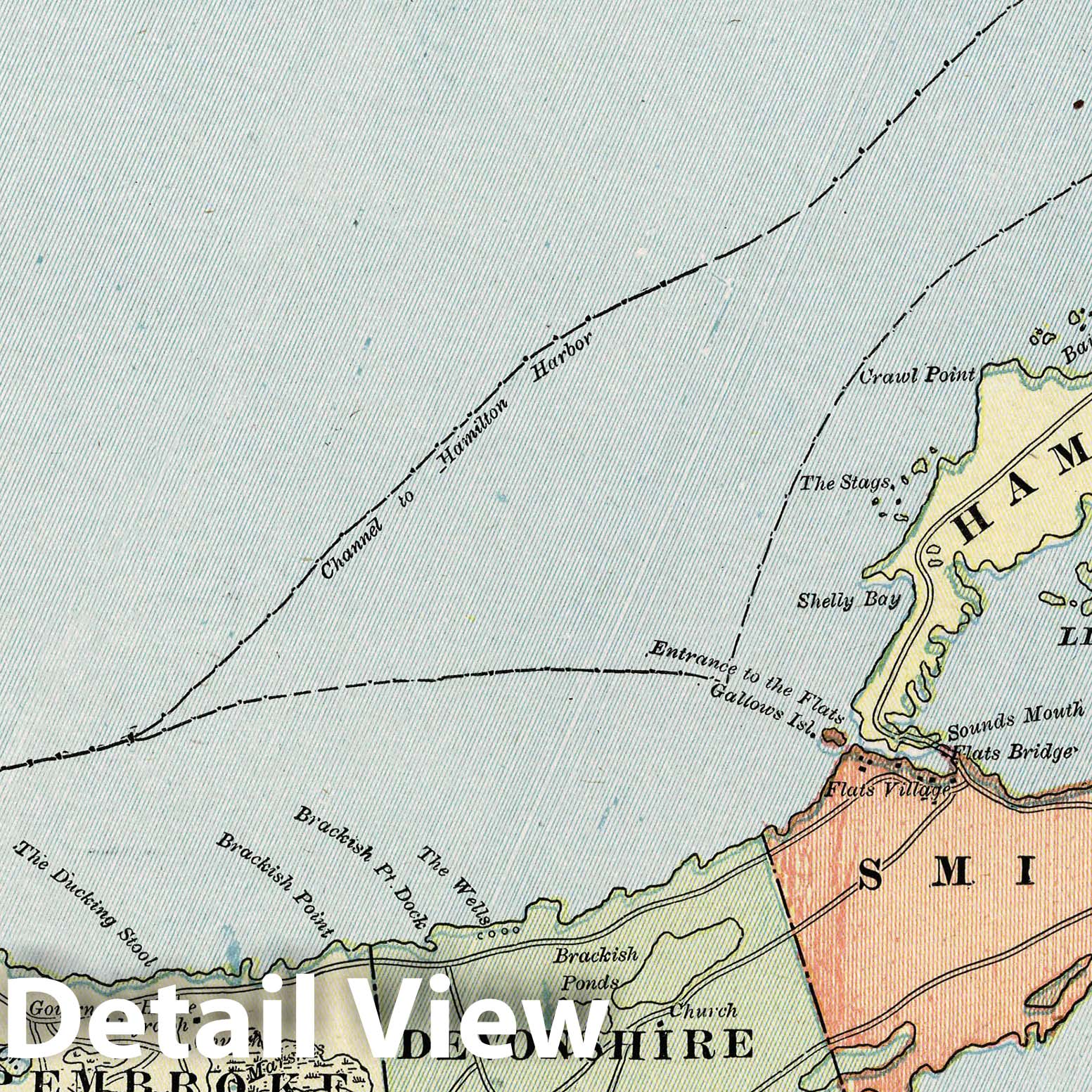 Bermuda Islands - Road Map, 1901 - Historical Map Print