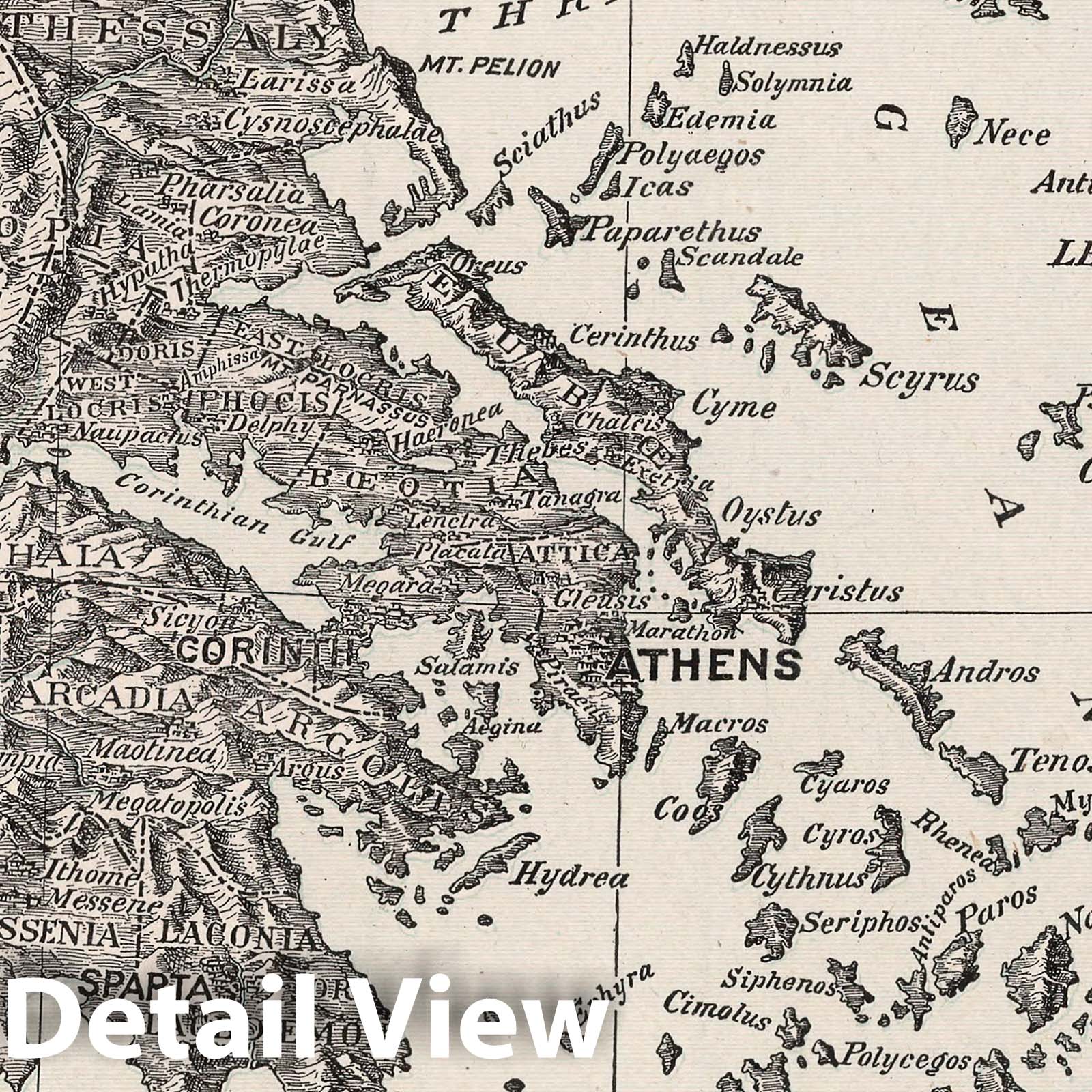 Ancient Greece and her Colonies - River Map, 1901 - Historical Map Print