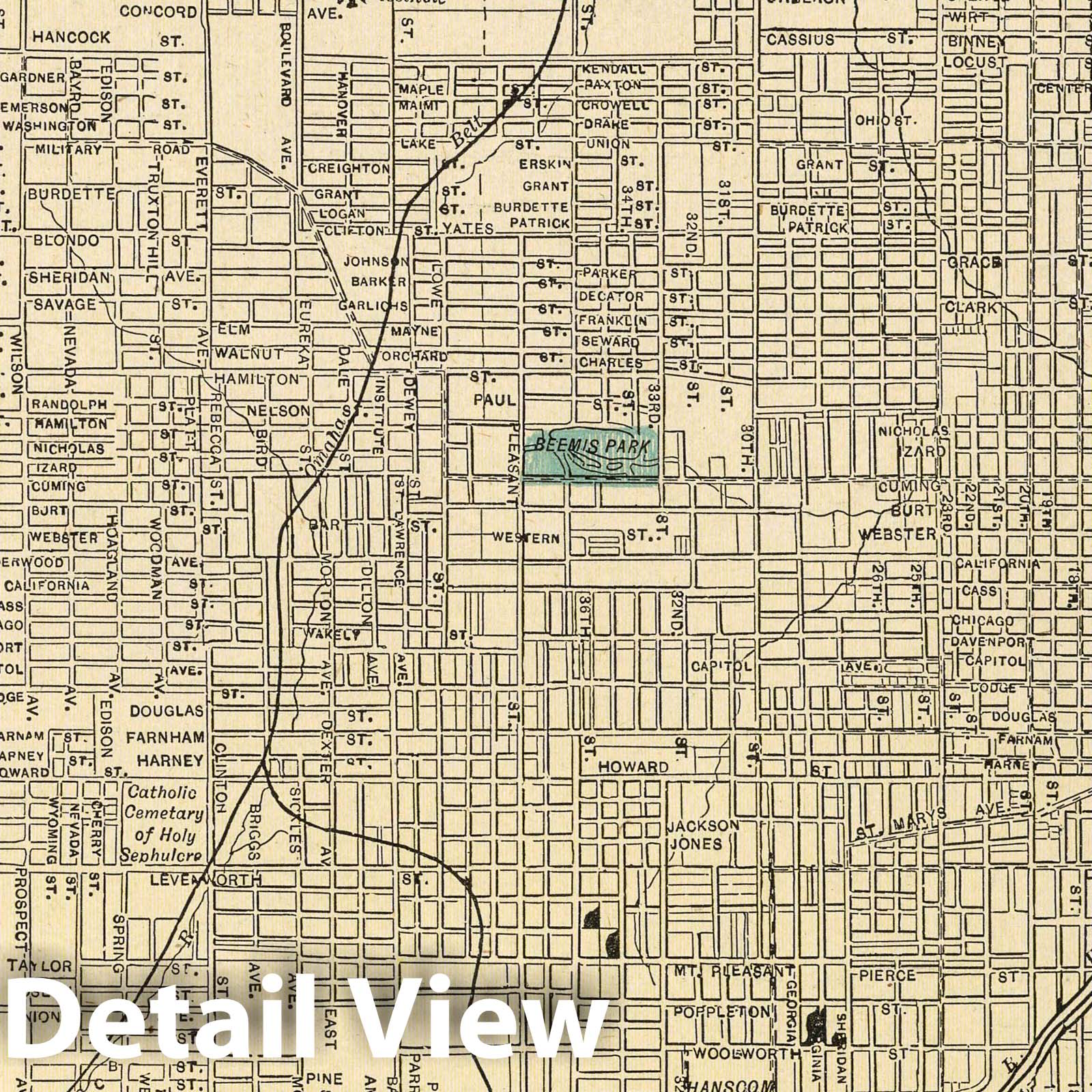 Historic Map : 1901 Omaha - Vintage Wall Art