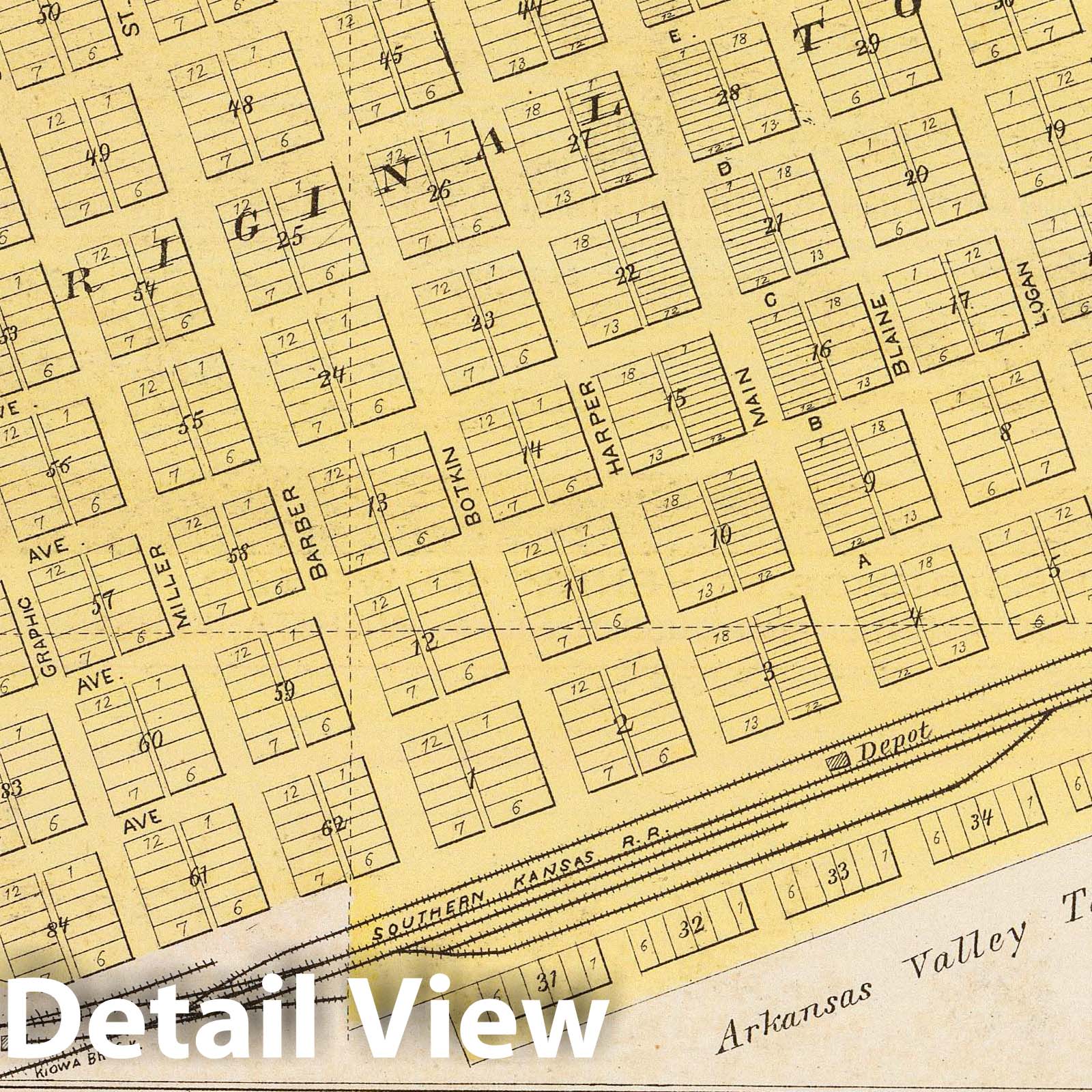 Harper County, Kansas - Military Map, 1887 - Historical Atlas Print