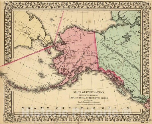 Historic Map : 1870 NW America. - Vintage Wall Art