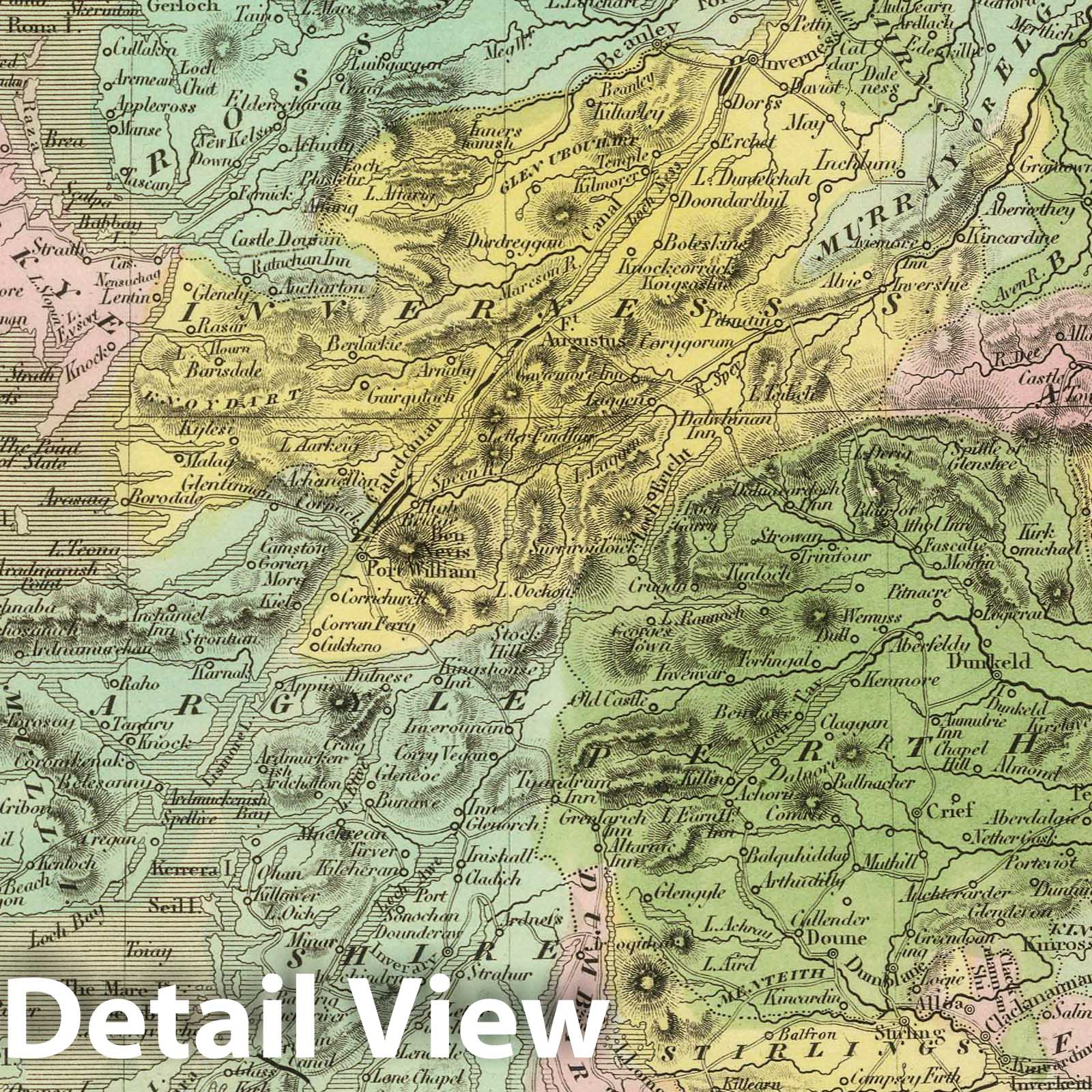 Scotland with Orkney and Shetland Isles - Railroad Map, 1848