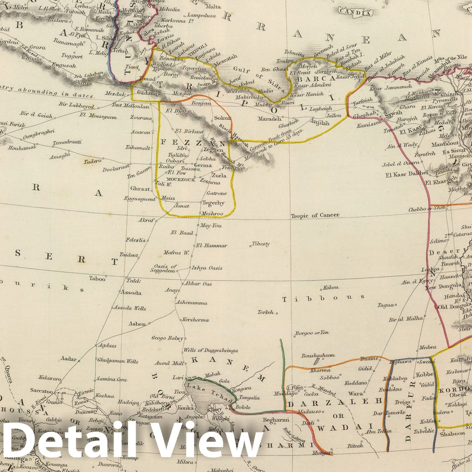 North Africa, 1848 - Historical Map Print from Sharpe's Corresponding Atlas