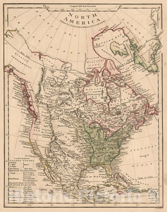 Historic Map : 1808 North America. v2 - Vintage Wall Art