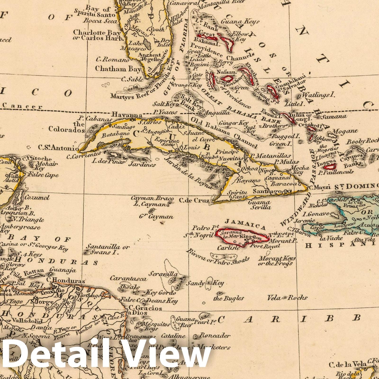 West Indies and Coast Adjacent, 1804 - Historical Map Print