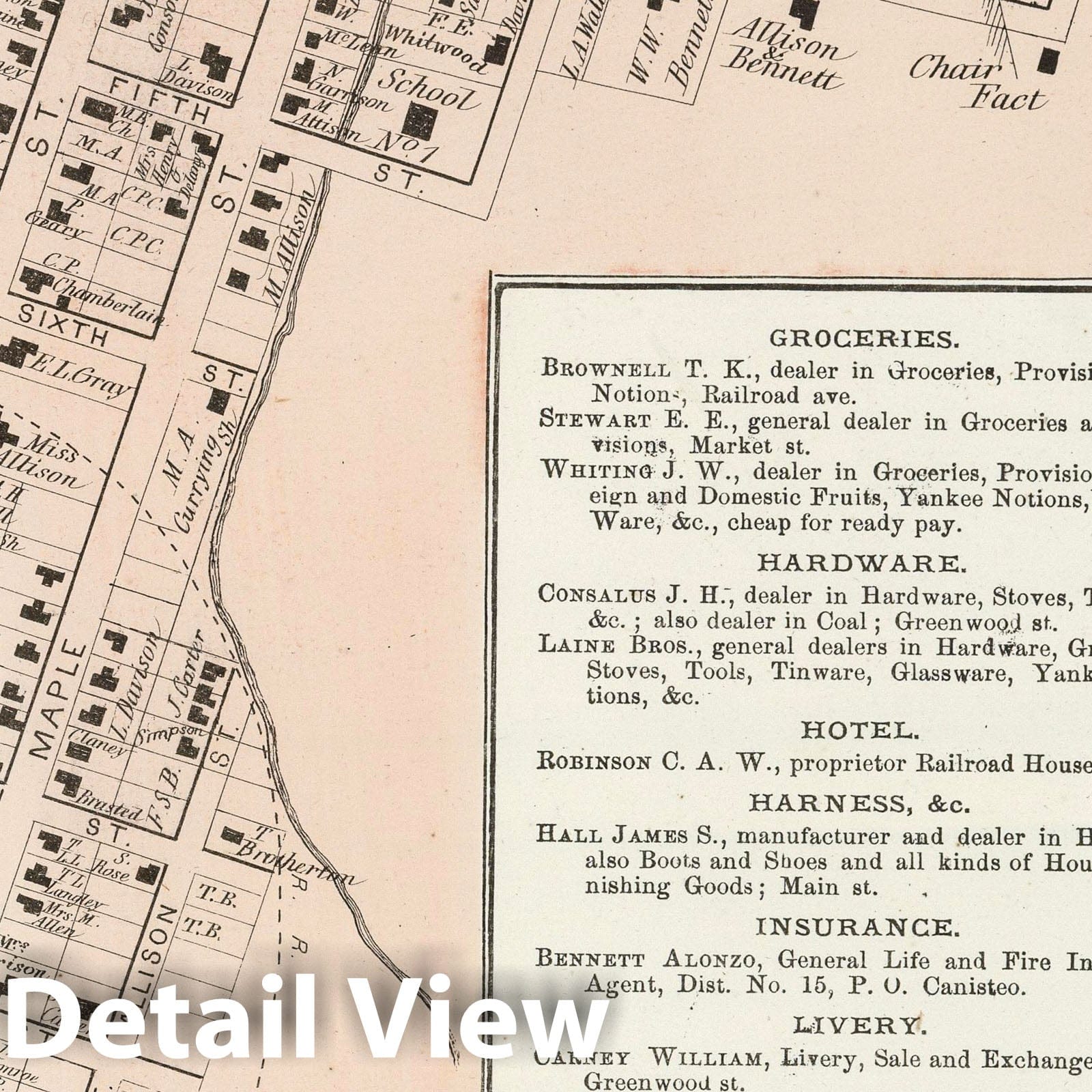 Canisteo, 1873 - Historical Map Print