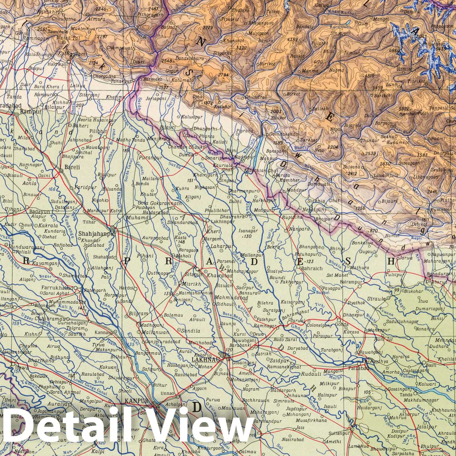 Upper Ganga Valley - Delhi, 1967 - Historical Map Print