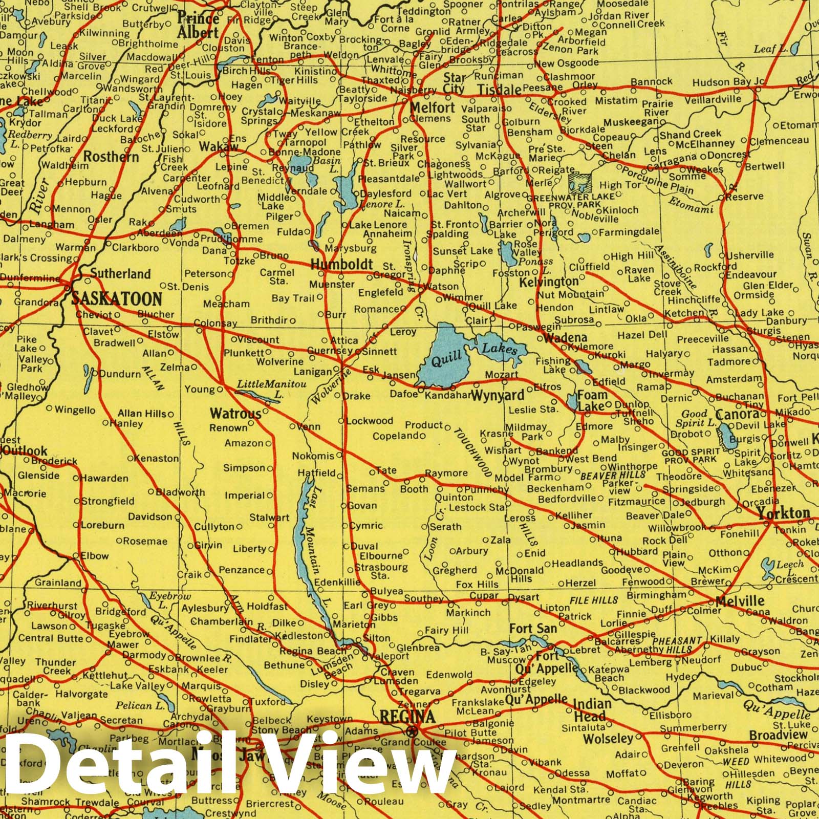 Saskatchewan - Physical Map, 1948 - Hammond's New World Atlas