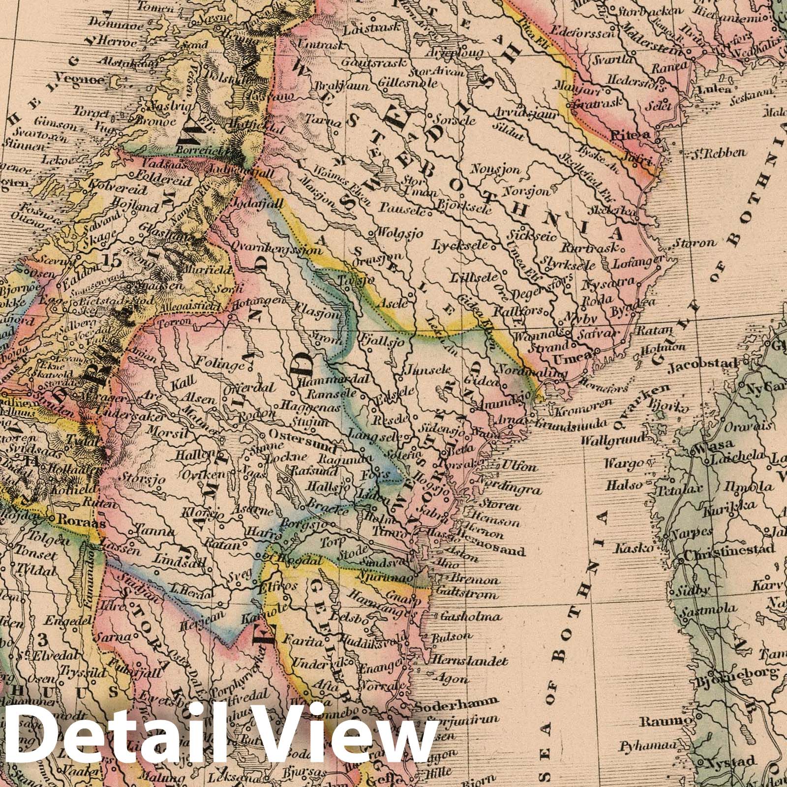 Sweden and Norway - Railroad Map, 1864 - Historical Map Reproduction