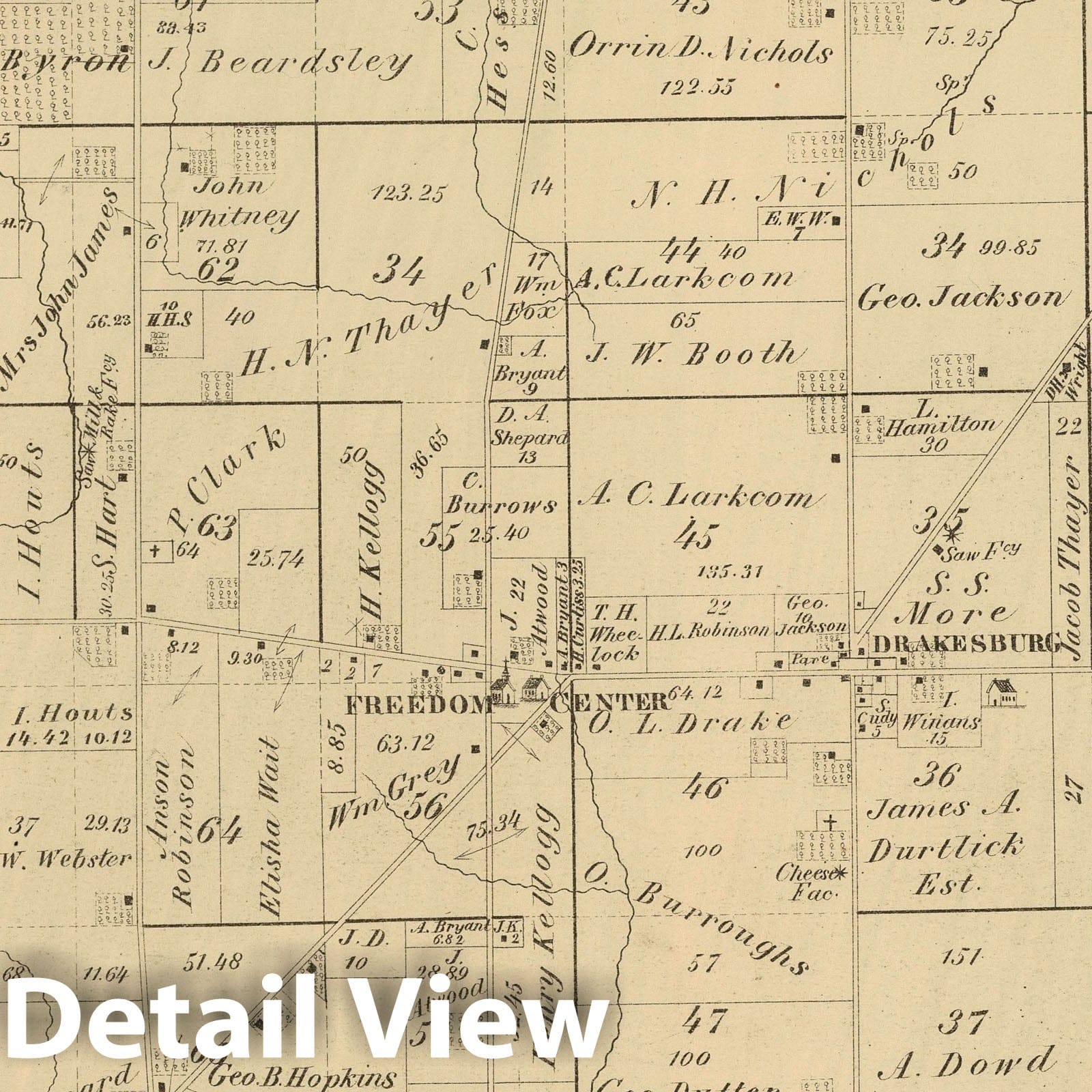Freedom Township, Portage County, Ohio - Property Map, 1874 - Historical Map Print