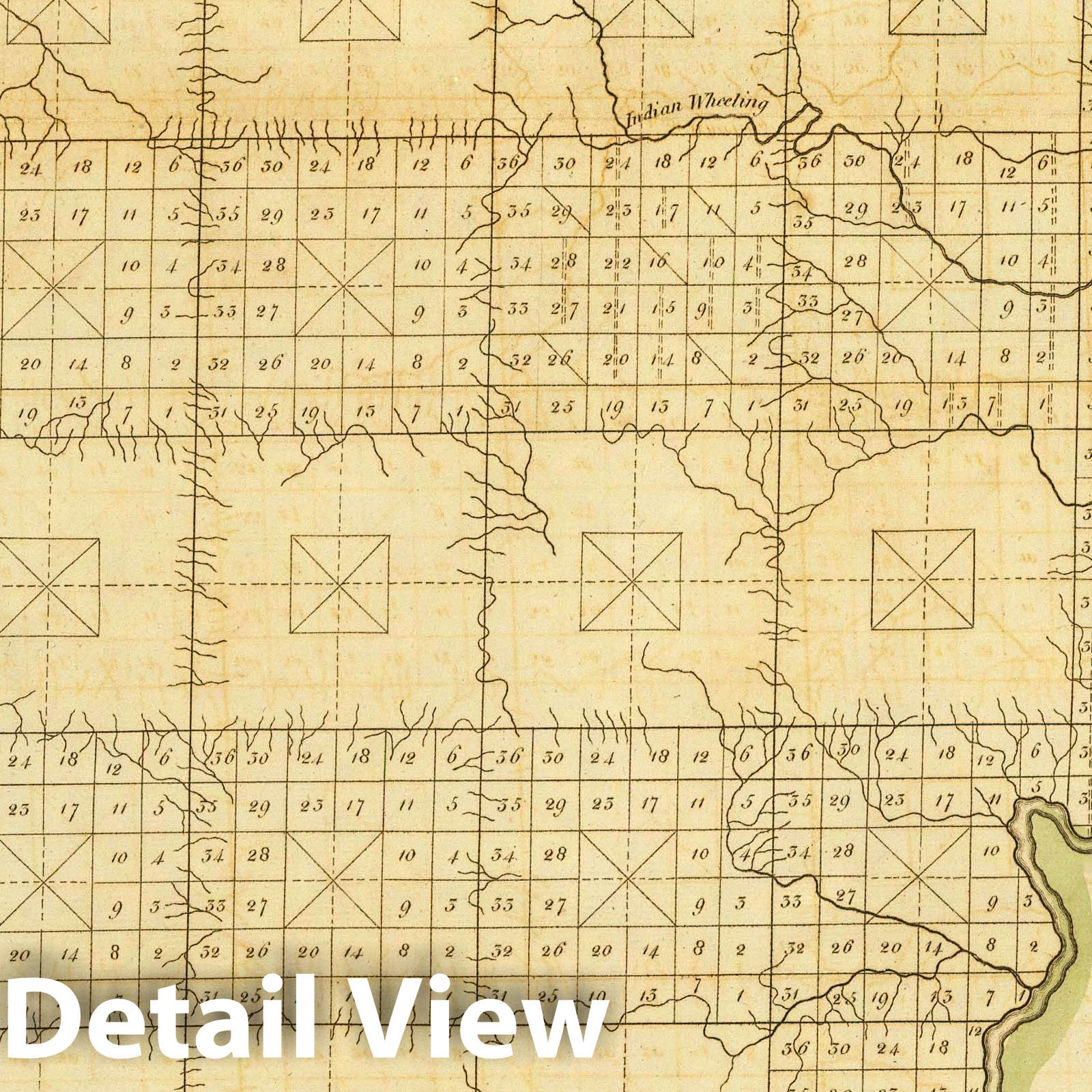 Seven Ranges of Townships, Northwest Territory - Historical Map Print, 1814