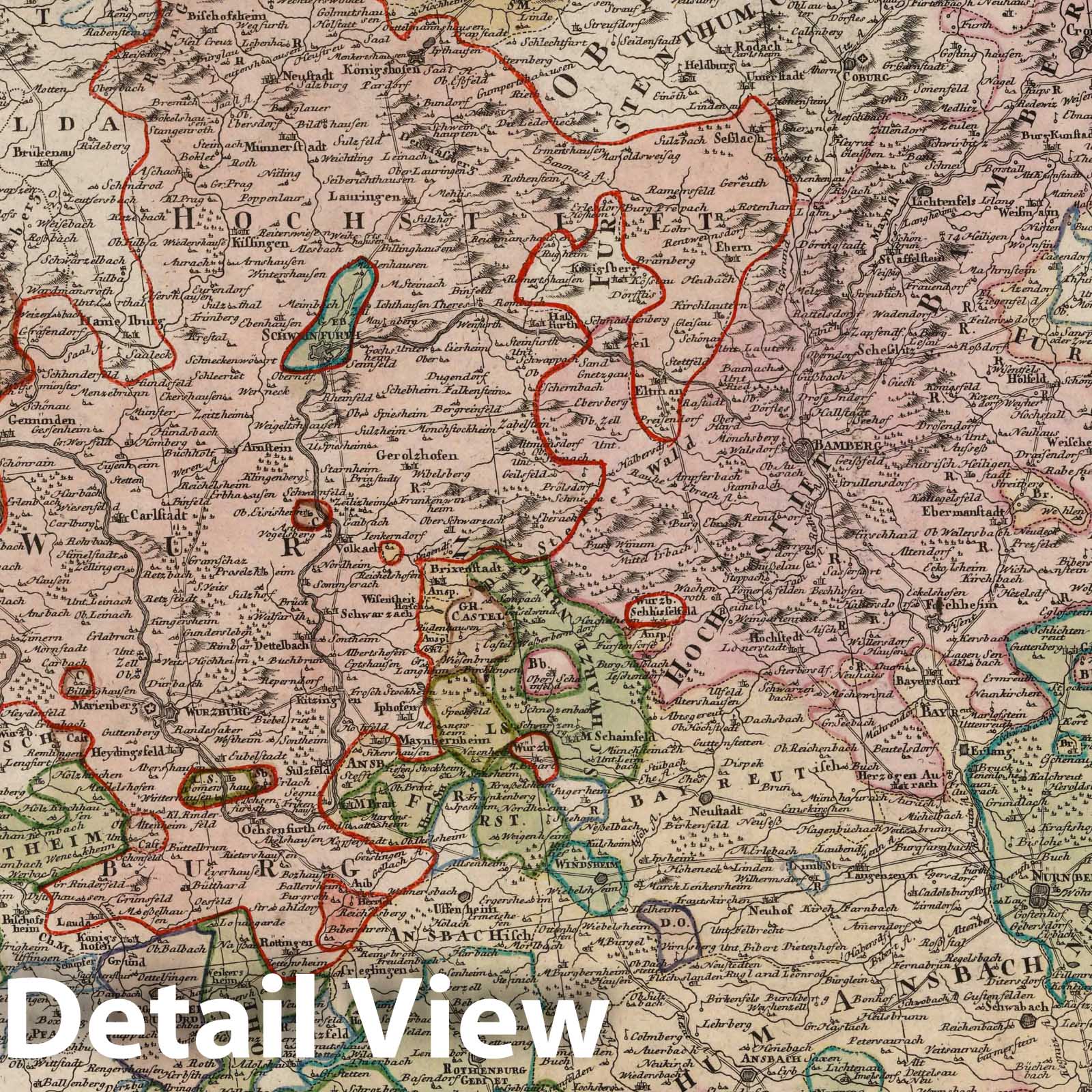 Franconian Circle, 1782 - Historical Map Print