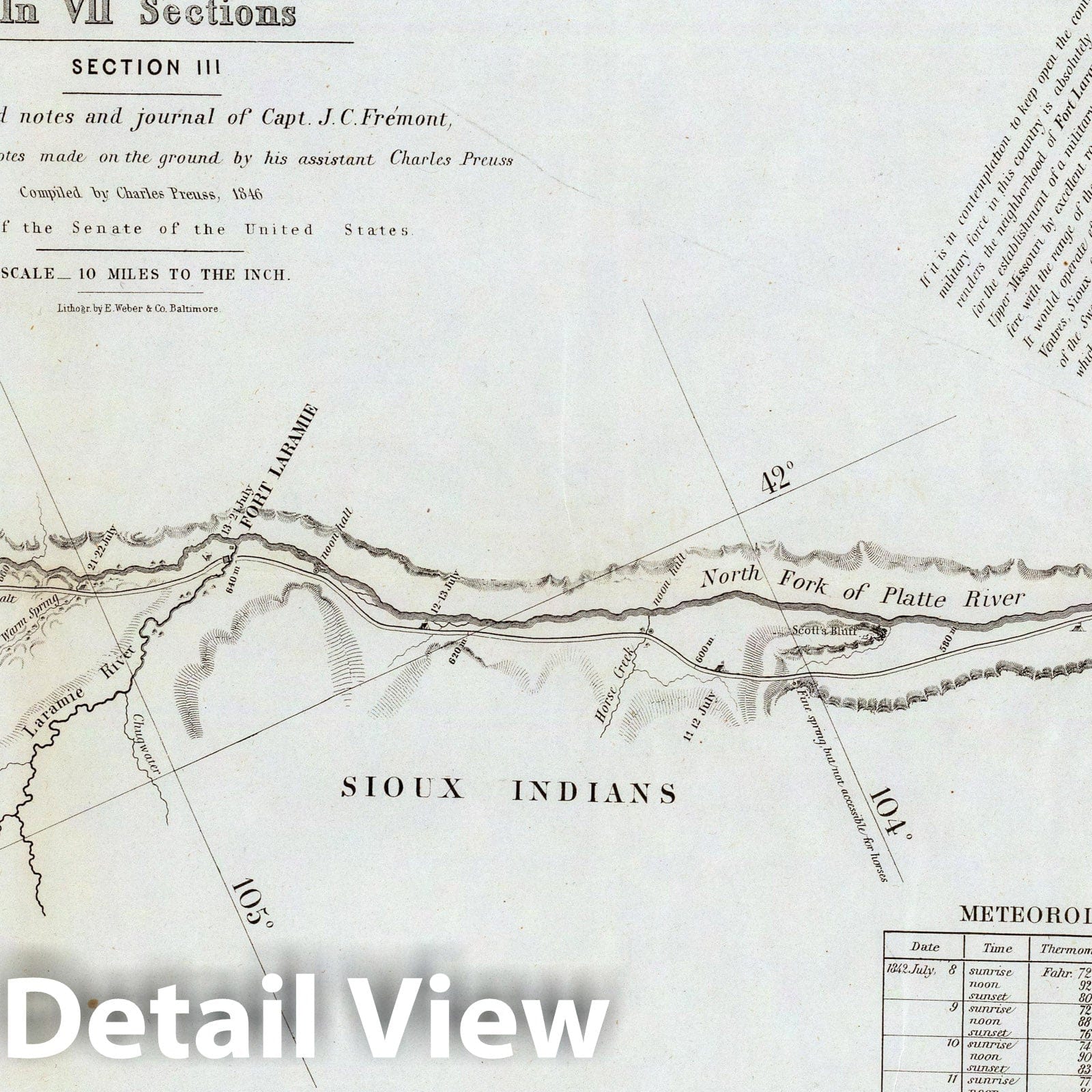 Oregon Trail: Missouri to Oregon - Section III, 1846 Topographic Map