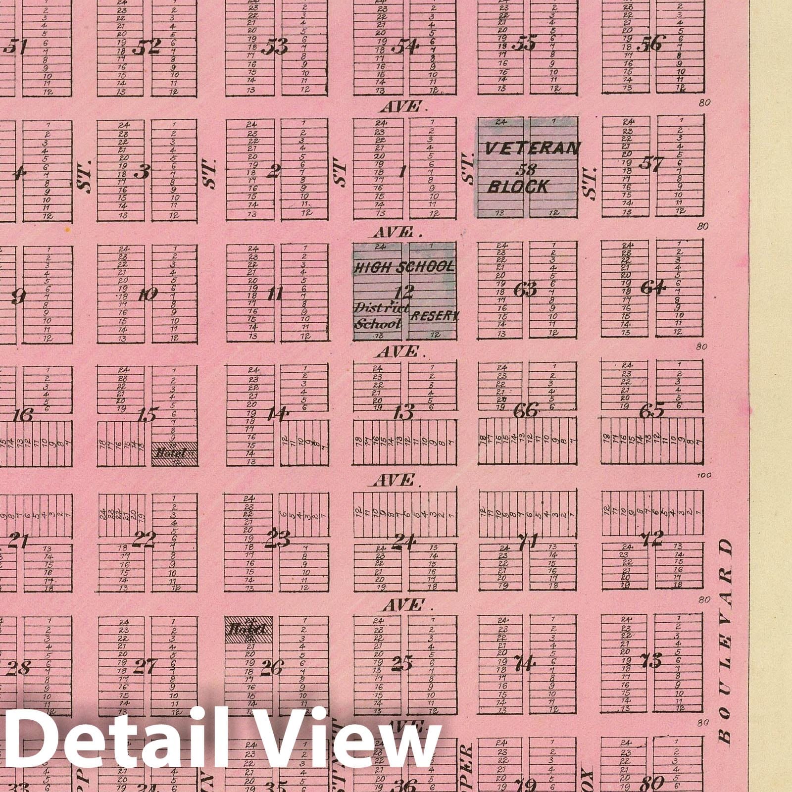 Johnson City & Ulysses, Kansas 1887 Historical Map Print