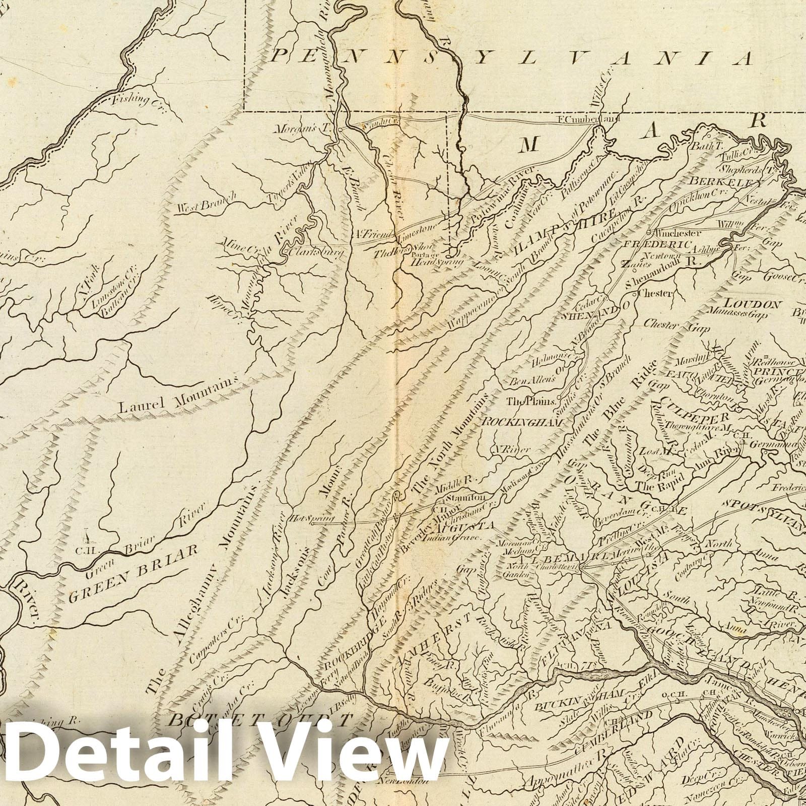 The State of Virginia from the best Authorities by Samuel Lewis 1796 - Historical Map Print