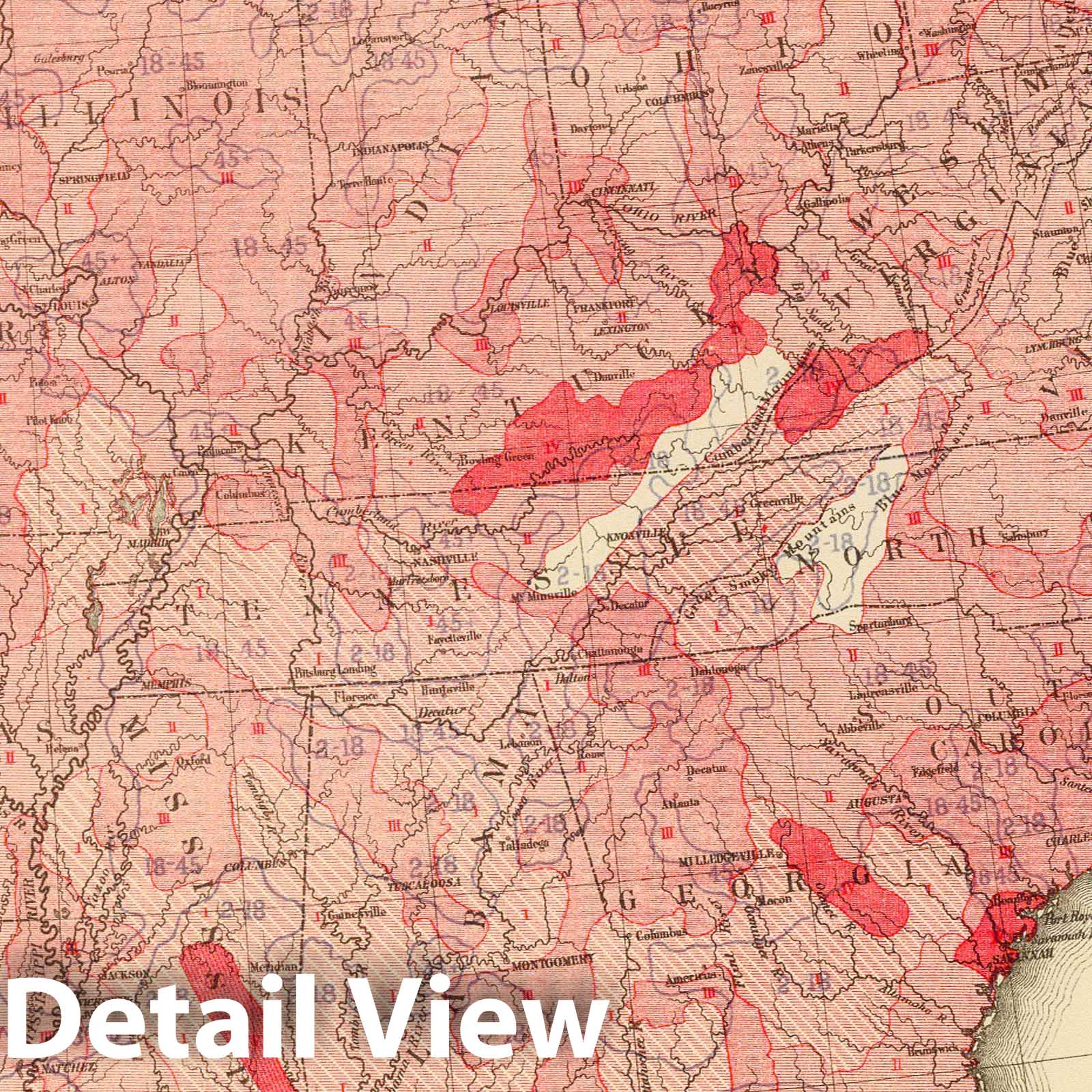 Intestinal Disease Deaths - United States, 1874 - Historical Statistical Map