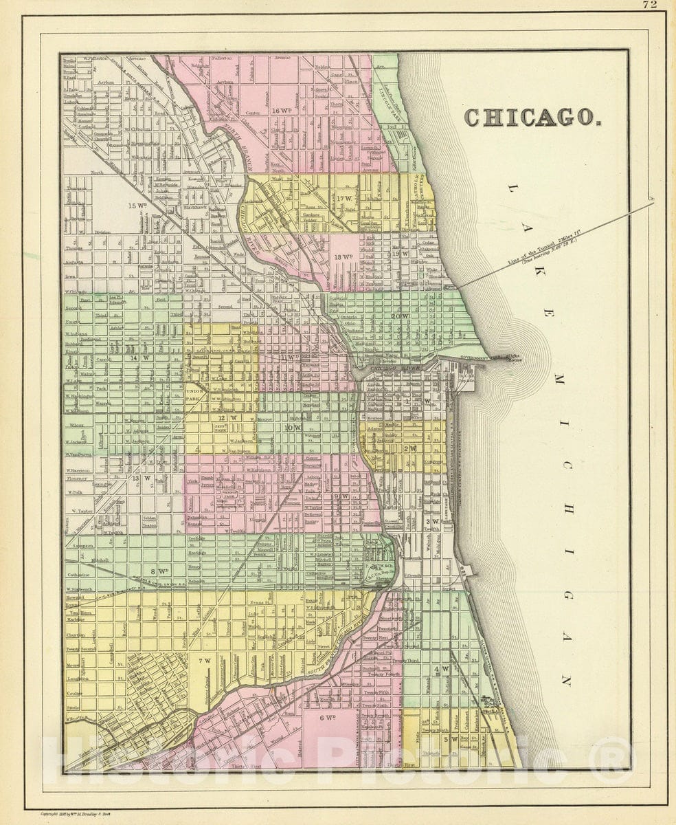 Historic Map : 1890 Chicago. - Vintage Wall Art