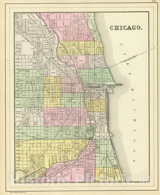 Historic Map : 1890 Chicago. - Vintage Wall Art