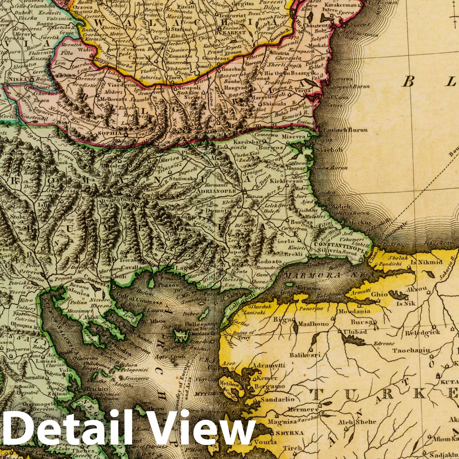 Turkey in Europe, 1831 - Historical Map Print