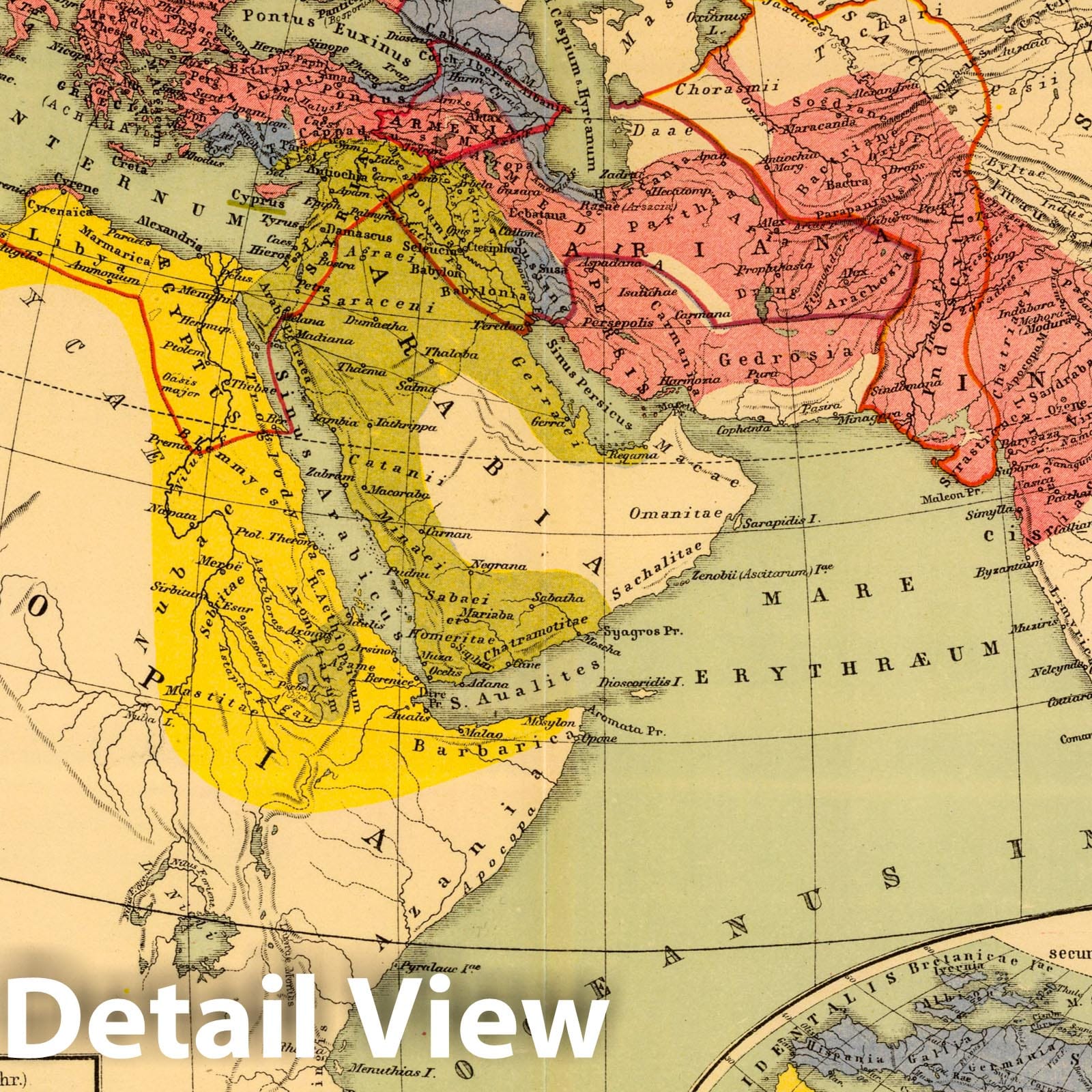 World in the Second Century AD - Celestial Map, 1903 - Historical Map Print