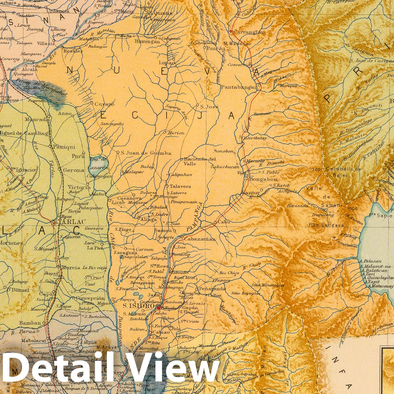 Luzon, Philippines - 1899 Historical Map Print