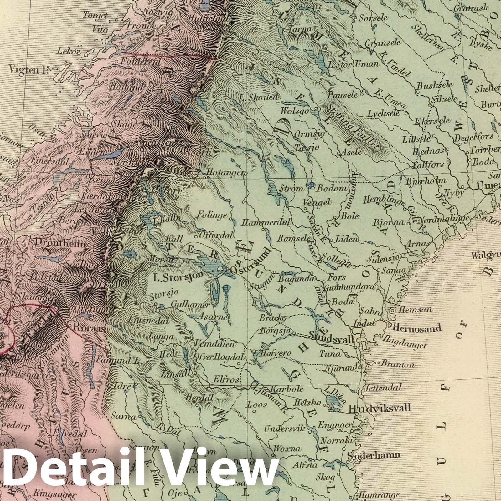 Sweden and Norway, 1854 - Historical Map Print