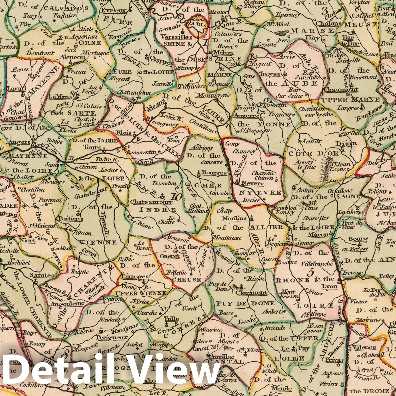 Historic Map : 1805 France Divided into Departments. - Vintage Wall Art