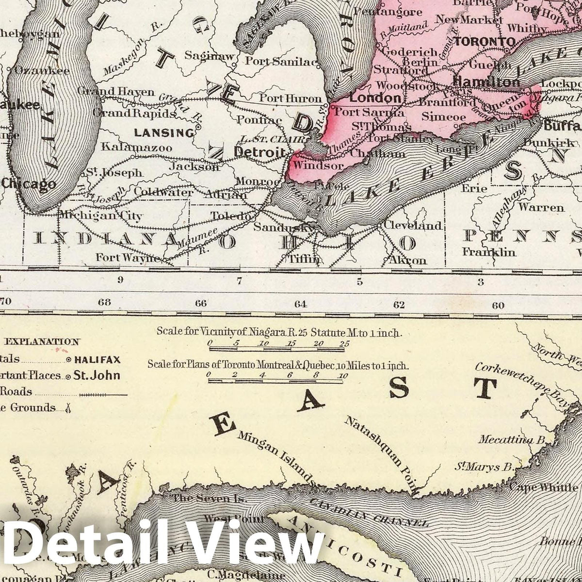 Canada - River Map, 1858 - Colton's Illustrated Cabinet Atlas
