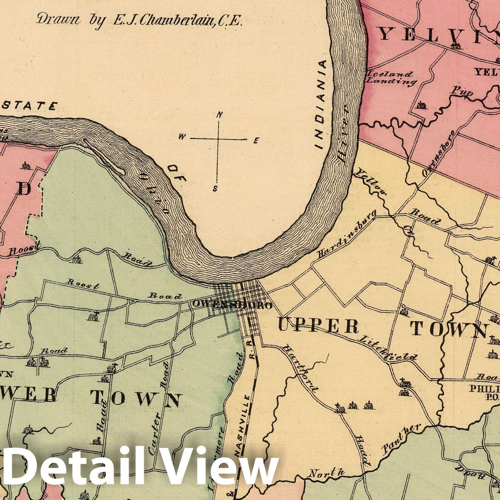 Daviess County, Kentucky 1876 Historical Map Print
