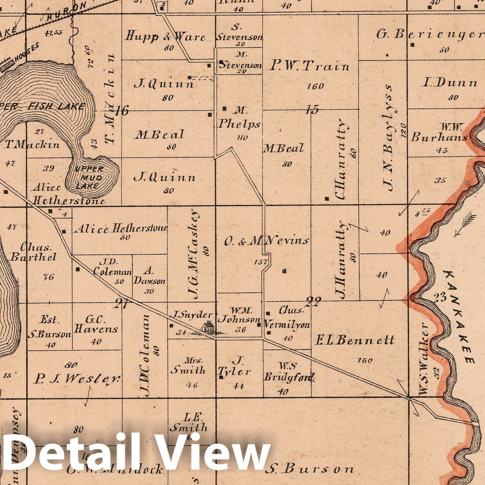 Lincoln Township - Property Map, 1874 - LaPorte County Indiana Historical Atlas